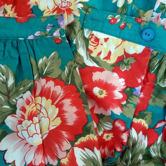 Vintage 70s Hawaii Floral Print Pleated Midi Skirt ILGWU Size 8 - Picture 5 of 7